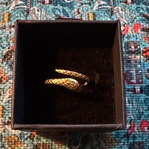 Gold Plated Stainless Snake Coil Ring - Ajustable size
